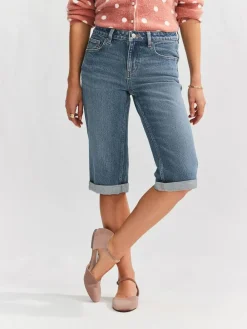 Outlet Next Knee Length Bermuda Denim Shorts Mid Blue