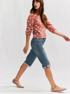 Outlet Next Knee Length Bermuda Denim Shorts Mid Blue