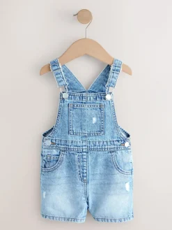Best Next Mid Blue Plain Denim Dungarees (3mths-7yrs)