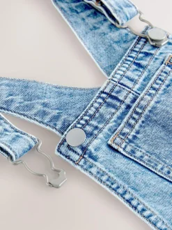 Best Next Mid Blue Plain Denim Dungarees (3mths-7yrs)