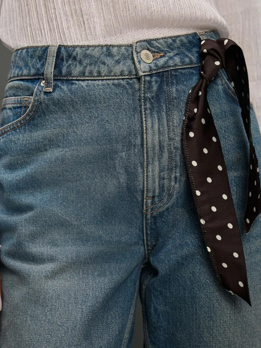 Next Mid Rise Ankle Straight Leg Jeans With Scarf^Women Jeans|Jeans