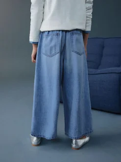 Next Pullon Barrel Jeans (3-16yrs) Mid Blue