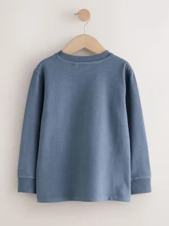 Next Mid Blue Regular Fit Long Sleeve Cosy T-Shirt (3-16yrs)^BOY Tops|T-Shirts