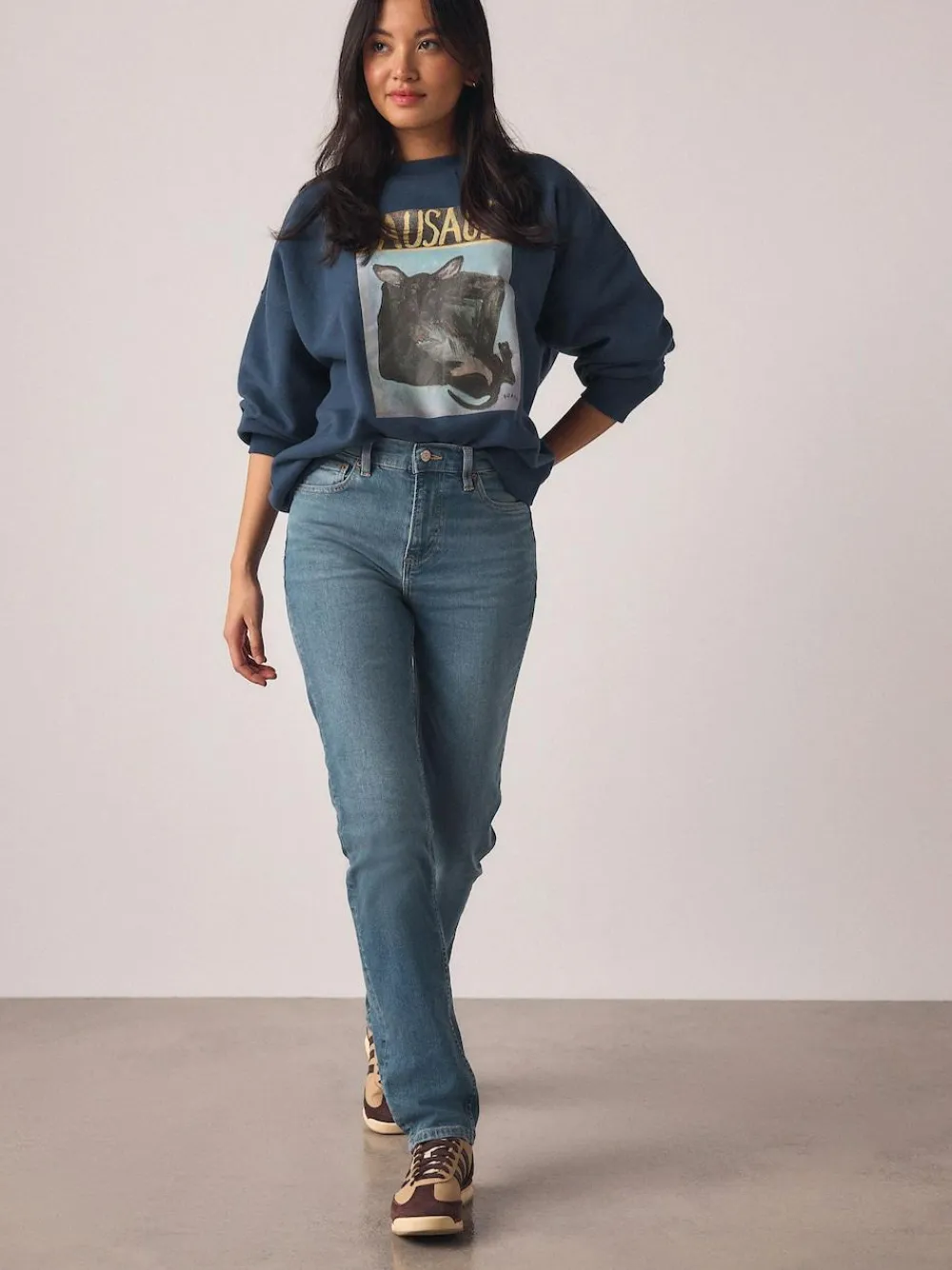 Clearance Next Slim Mid Rise Stretch Jeans Mid Blue