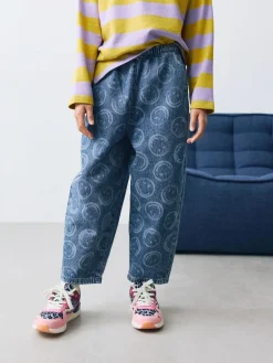 Next Mid Blue SmileyWorld® Pullon Barrel Jeans (3-16yrs)^ Jeans
