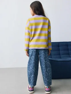 Next Mid Blue SmileyWorld® Pullon Barrel Jeans (3-16yrs)^ Jeans