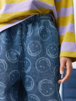 Next Mid Blue SmileyWorld® Pullon Barrel Jeans (3-16yrs)^ Jeans