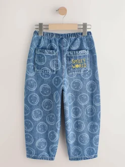 Next Mid Blue SmileyWorld® Pullon Barrel Jeans (3-16yrs)^ Jeans