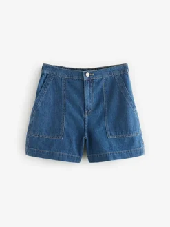 Sale Next Utility Lightweight 100% Cotton Denim Shorts Mid Blue