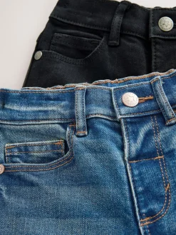 Next Mid Blue/Black Denim 2 Pack Regular Fit Comfort Stretch Jeans (3mths-7yrs)