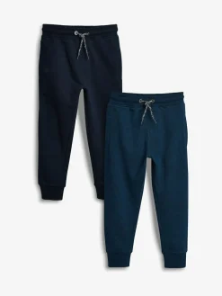 Next Mid Blue/Navy Slim Fit Joggers 2 Pack (3-16yrs)^BOY Joggers|Sweat Pants