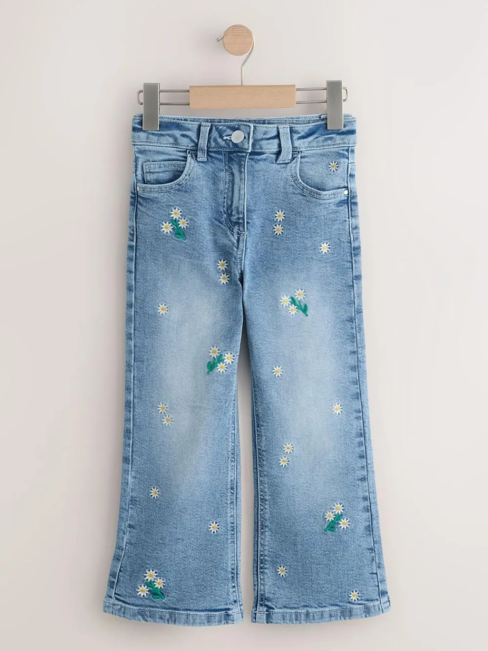 Best Next Mid Wash Floral Embroidered Flare Jeans (3-16yrs)