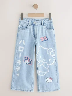 Next Mid Wash Hello Kitty Wide Leg Jeans (3-16yrs)^ Jeans
