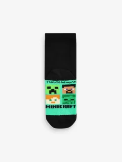 Sale Next Minecraft Black 5 Pack Cotton Rich Socks