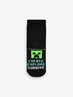 Sale Next Minecraft Black 5 Pack Cotton Rich Socks