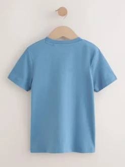 Outlet Next Mineral Green/Blue Short Sleeve Stag Embroidered T-Shirts 4 Pack (3-16yrs)