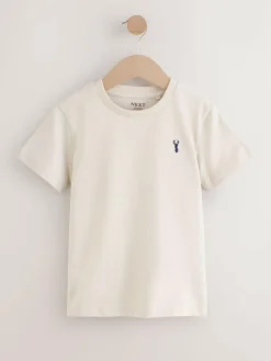 Outlet Next Mineral Green/Blue Short Sleeve Stag Embroidered T-Shirts 4 Pack (3-16yrs)