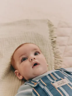 Next Mineral Stripe Baby Woven Dungaree and Bodysuit Set (0mths-2yrs)^BOY Dungarees