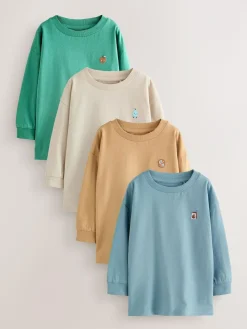 Next Long Sleeve Graphic Print T-Shirts 4 Pack (3mths-7yrs)^BOY Multipacks|Tops