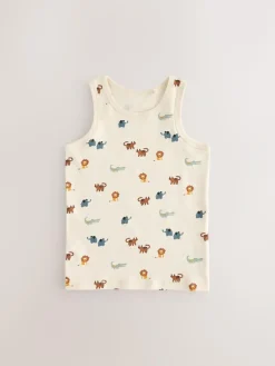 Sale Next Mini Safari Print 100% Cotton Vests 5 Pack (1.5-8yrs)