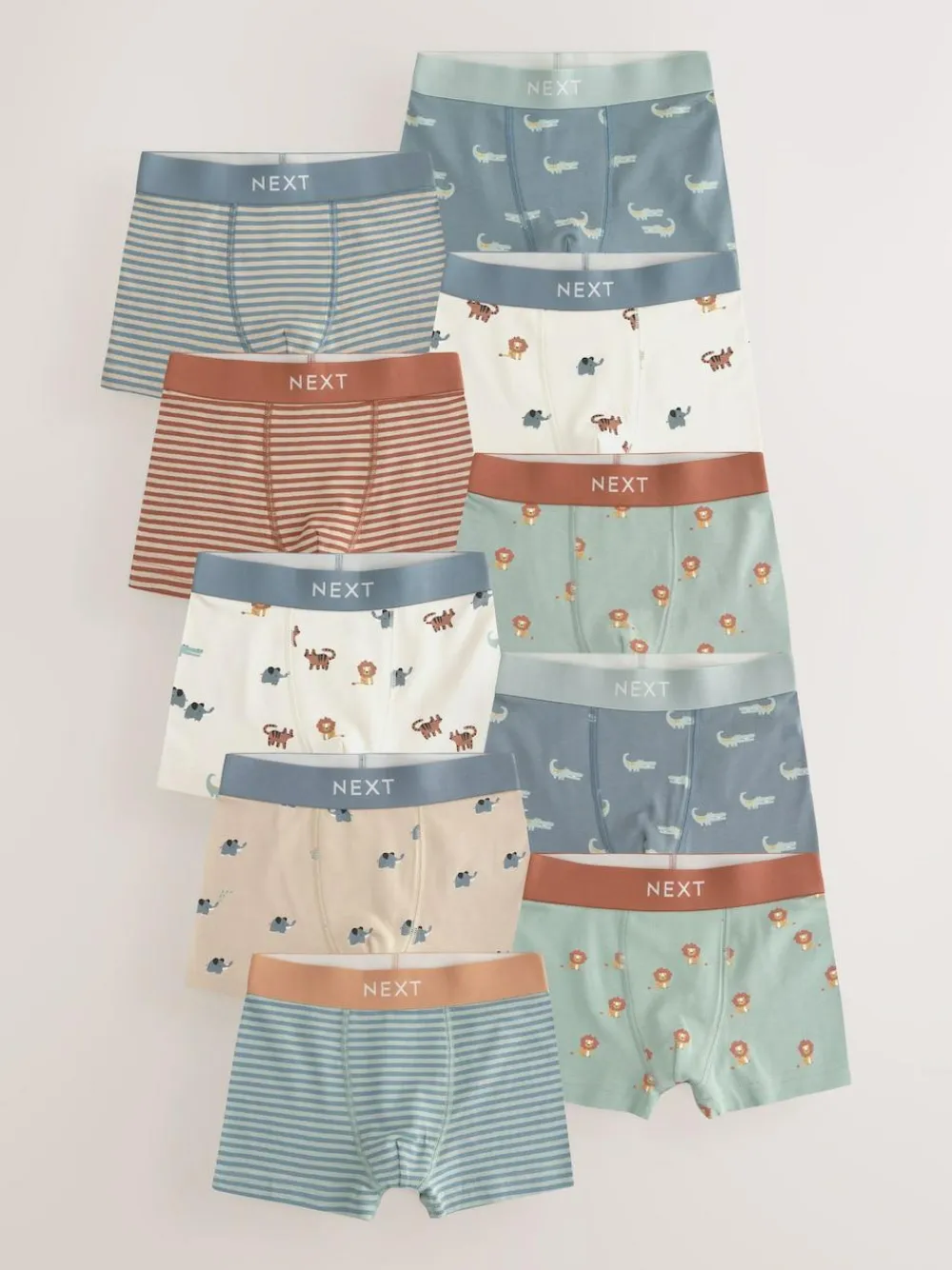 Next Mini Safari Print Trunks 10 Pack (1.5-16yrs)^BOY Multipacks|Underwear