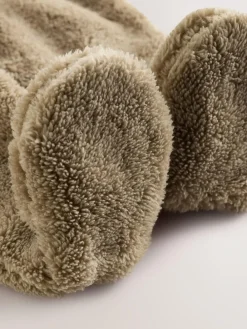 New Next Mink Brown Fleece Baby Pramsuit