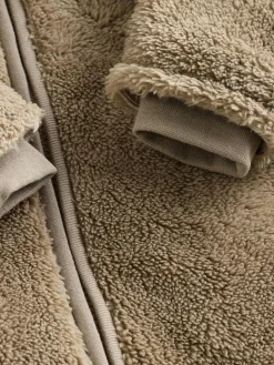 New Next Mink Brown Fleece Baby Pramsuit