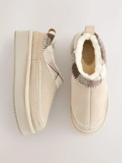 Next Forever Comfort® Leather Fur Lined Cosy Platform Shoes^Women Flats