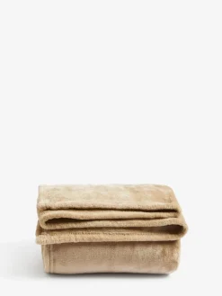 Hot Next Mink Brown Plush Fleece Throw