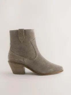 Next Standard/Wide Fit Cowboy Block Heel Ankle Boots^Women Wide Fit & Extra Wide Fit|Boots & Wellies
