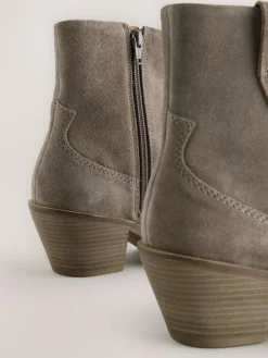 Next Standard/Wide Fit Cowboy Block Heel Ankle Boots^Women Wide Fit & Extra Wide Fit|Boots & Wellies