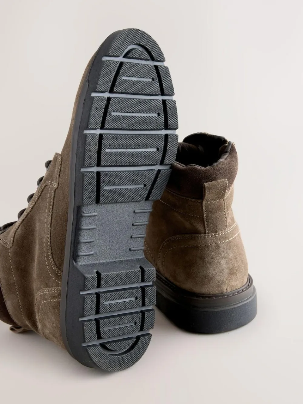 Next Tall Leather Zip-Up Boots Mink Brown