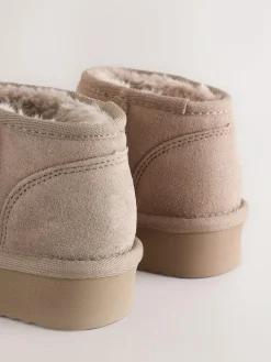 Discount Next Wide Fit (G) Flatform Mini Warm Lined Water Repellent Suede Pull-On Boots Mink