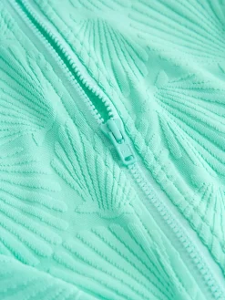 Outlet Next Textured Long Sleeve Sunsafe Swimsuit (3-16yrs) Mint Green Shell