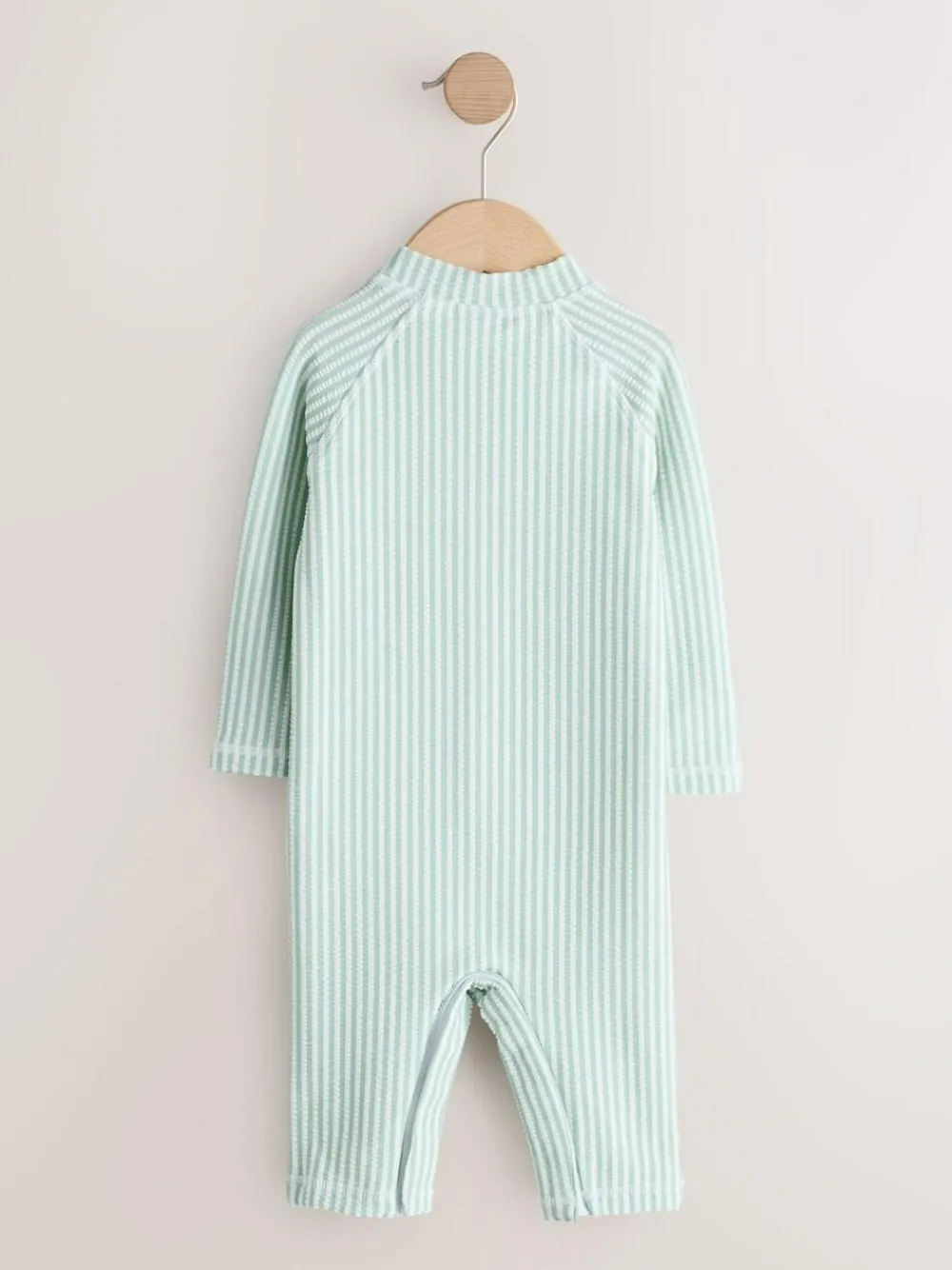 Next Striped Sunsafe Swimsuit and Hat Set (3mths-7yrs) Mint Green