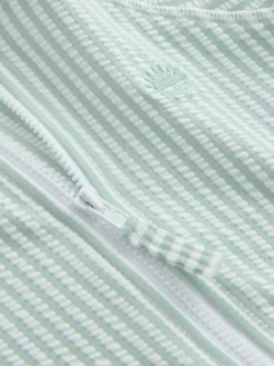 Next Striped Sunsafe Swimsuit and Hat Set (3mths-7yrs) Mint Green