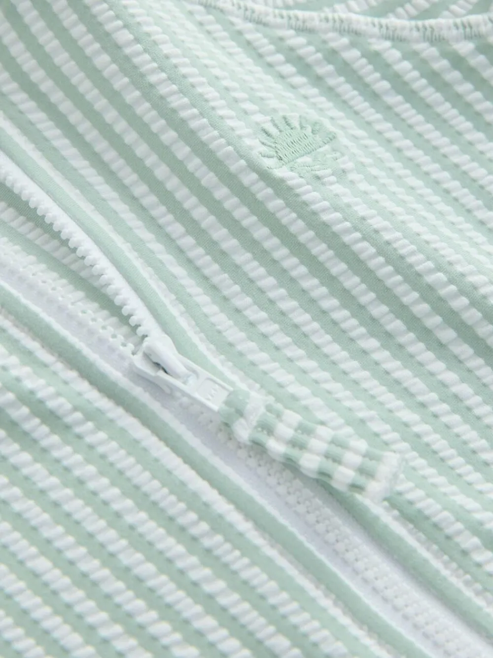 Next Striped Sunsafe Swimsuit and Hat Set (3mths-7yrs) Mint Green