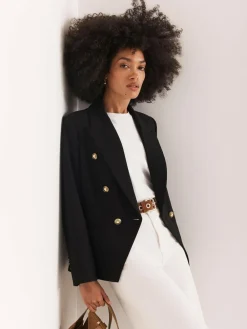 Mint Velvet Black Double Breasted Blazer^Women Suits & Tailoring|Blazers