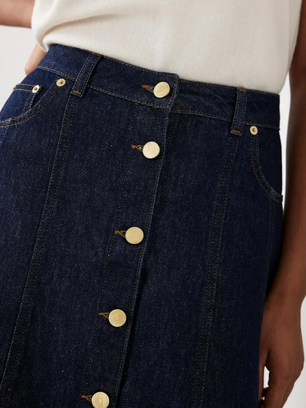 Mint Velvet Blue Denim Midi Skirt^Women Skirts