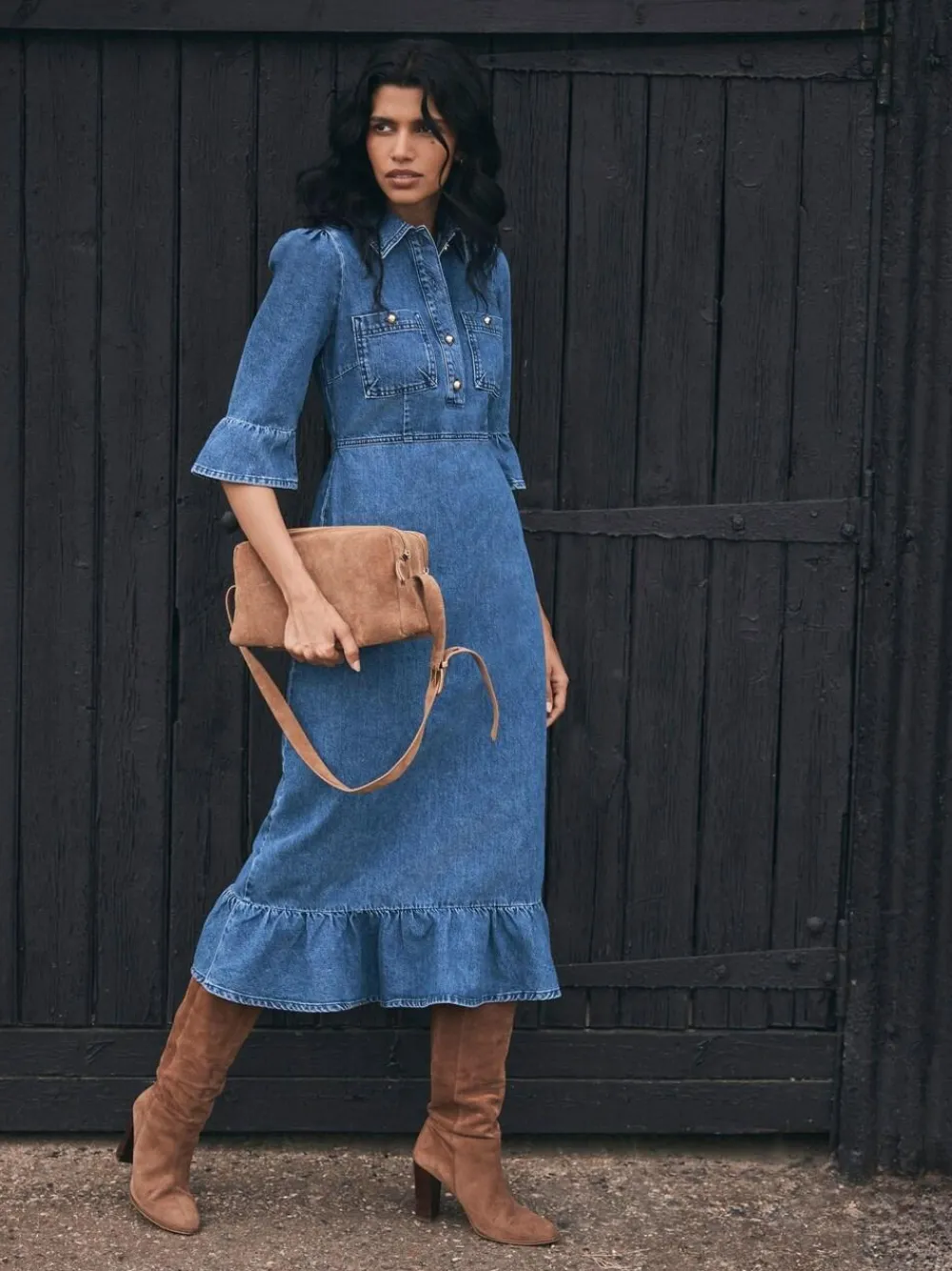 Mint Velvet Blue Indigo Denim Midi Shirt Dress^Women Dresses|Midi Dresses