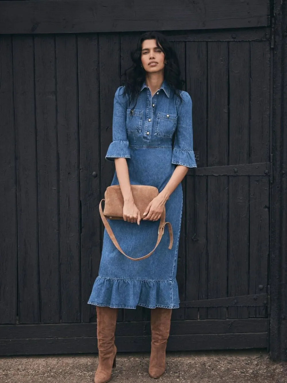 Mint Velvet Blue Indigo Denim Midi Shirt Dress^Women Dresses|Midi Dresses