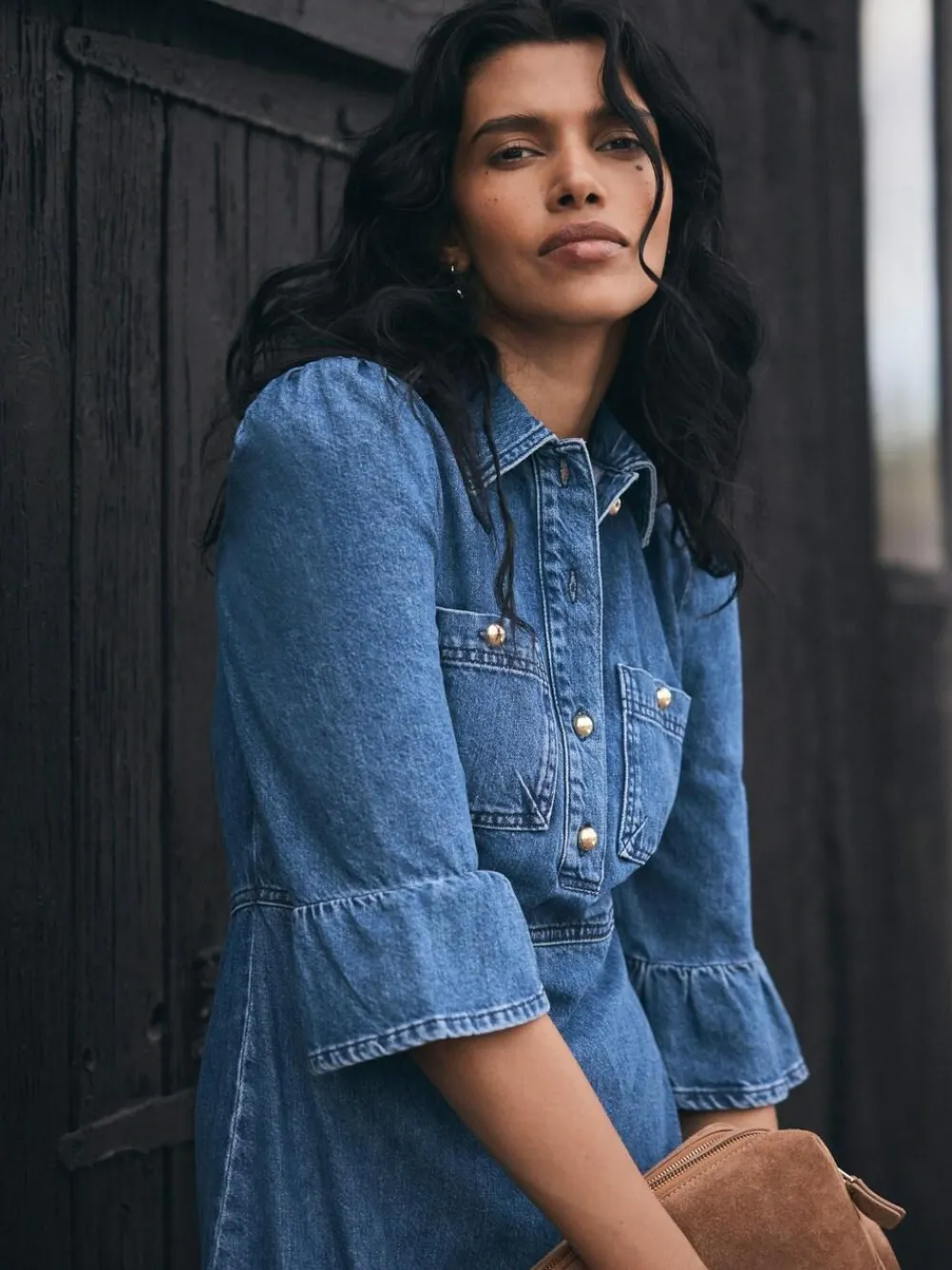 Mint Velvet Blue Indigo Denim Midi Shirt Dress^Women Dresses|Midi Dresses