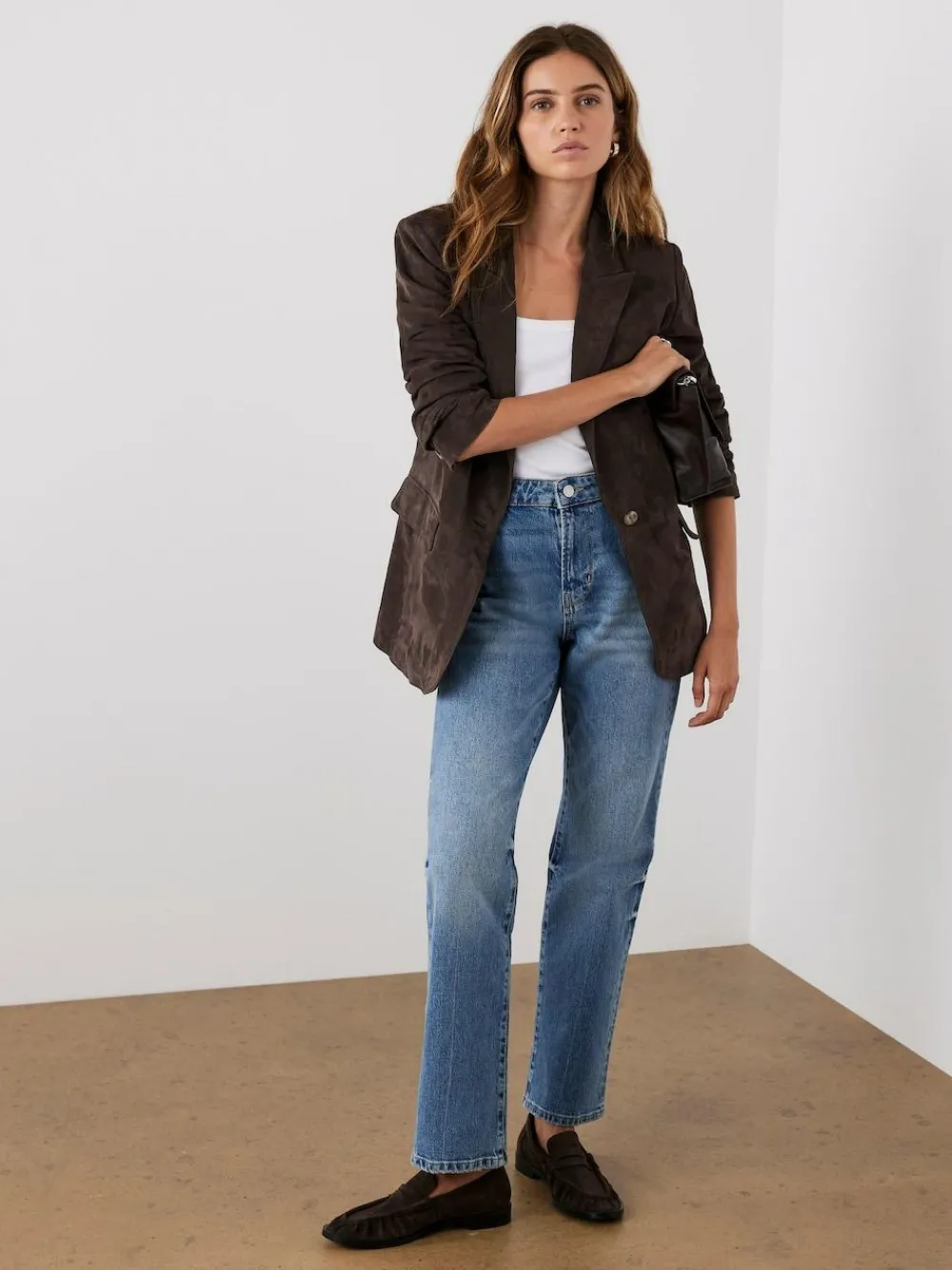 Discount Mint Velvet Brown Suede Blazer