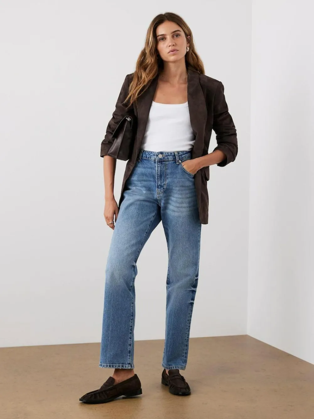 Discount Mint Velvet Brown Suede Blazer