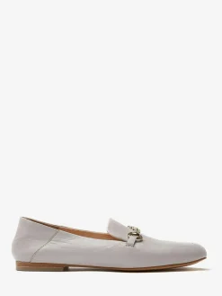 Sale Mint Velvet Leather Camille Loafers Stone Cream