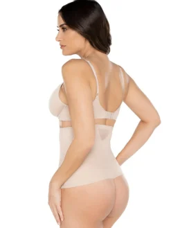 Best Miraclesuit High Waisted Sheer Firm Tummy Control Thong Warm Beige