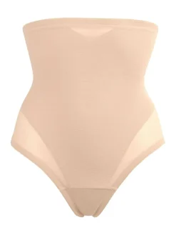 Best Miraclesuit High Waisted Sheer Firm Tummy Control Thong Warm Beige