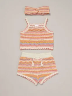 Miss True Knit Top Shorts and Headband Outfit Set^ Knitwear|Knitwear
