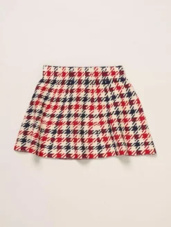 Miss True Knit White Cardigan with Check Skirt^ Shorts & Skirts
