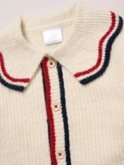 Miss True Knit White Cardigan with Check Skirt^ Shorts & Skirts